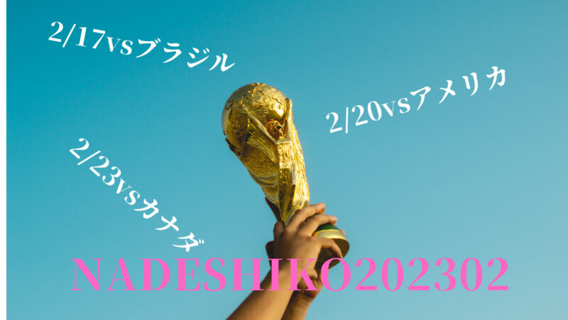 なでしこジャパン2023年2月米国遠征で3試合を行う。